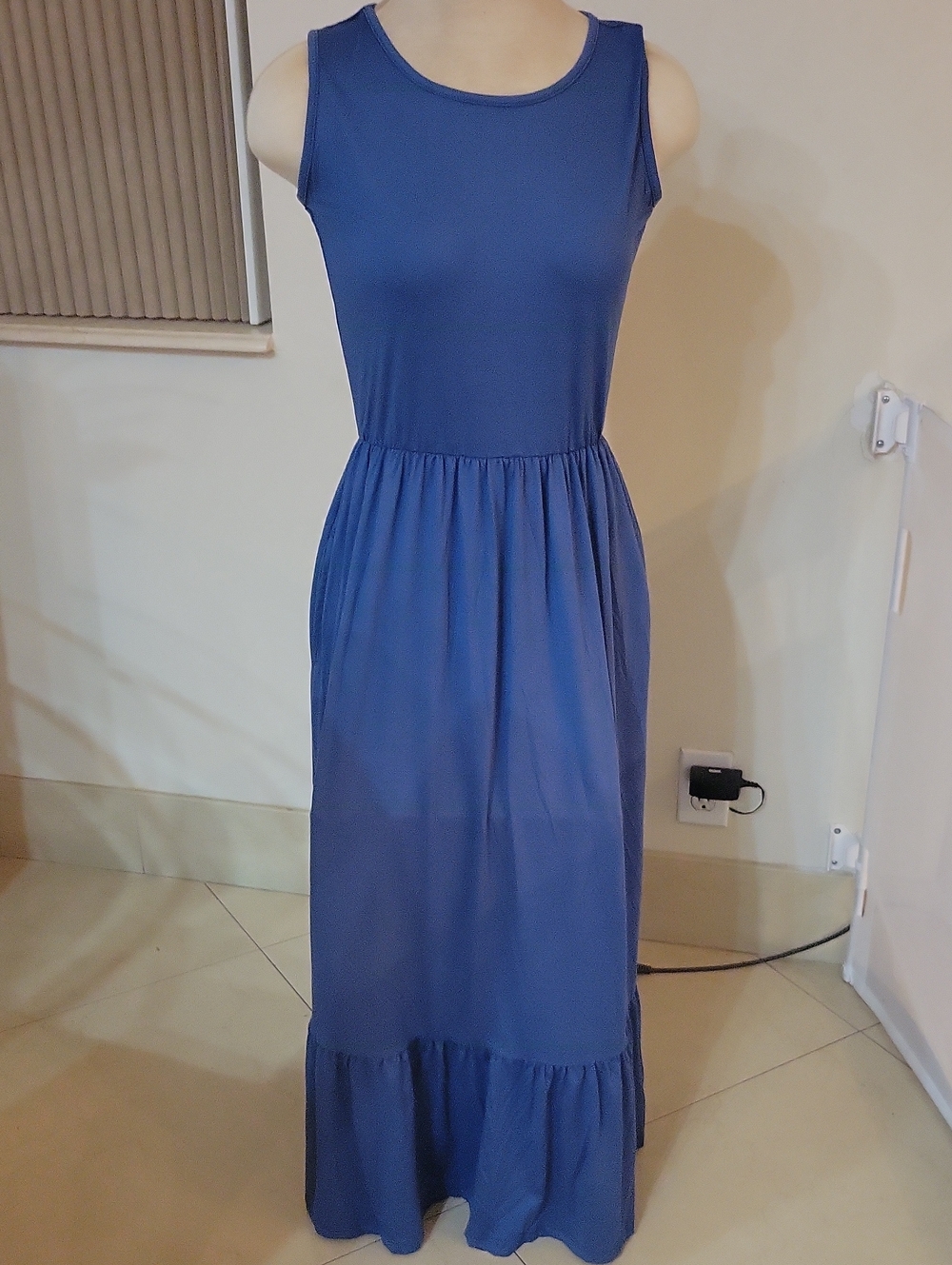 Sleeveless Maxi Dress in Deep Blue